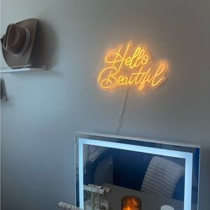 Hello Beautiful Neon Wall Sign